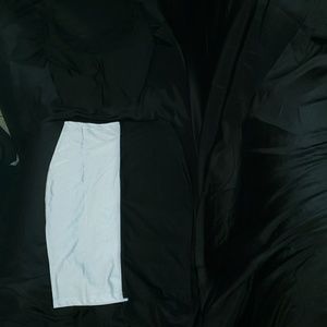 NWOT 2 Piece Black Top , Black & White Skirt